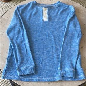 Blue waffle knit Henley